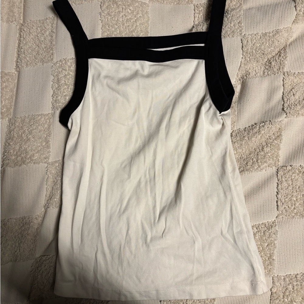 Universal Thread Black Strapped White Tank Top